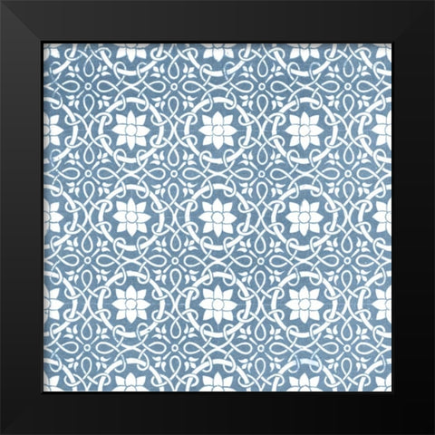 Chambray Tile VII Black Modern Wood Framed Art Print by Vision Studio