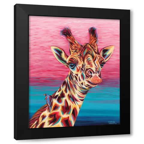 Sky High Giraffe I Black Modern Wood Framed Art Print with Double Matting by Vitaletti, Carolee