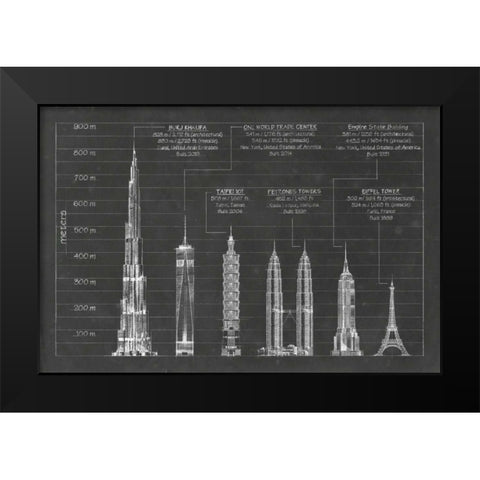 Architectural Heights Black Modern Wood Framed Art Print by Harper, Ethan