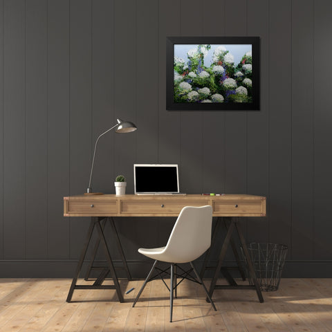 Mums Garden Black Modern Wood Framed Art Print by Friedlander, Allan