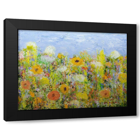 Dandelion Dust Black Modern Wood Framed Art Print by Friedlander, Allan