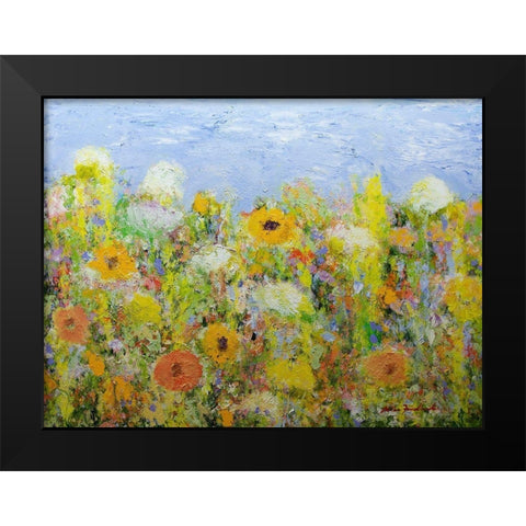Dandelion Dust Black Modern Wood Framed Art Print by Friedlander, Allan