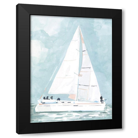 Soft Sailboat I Black Modern Wood Framed Art Print with Double Matting by Scarvey, Emma
