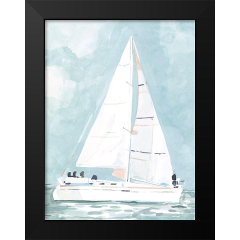 Soft Sailboat I Black Modern Wood Framed Art Print by Scarvey, Emma