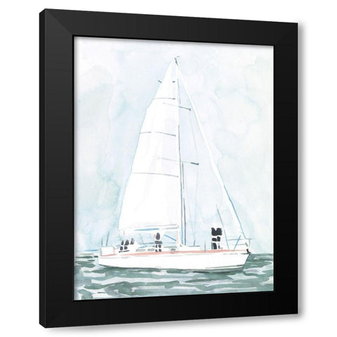 Soft Sailboat III Black Modern Wood Framed Art Print with Double Matting by Scarvey, Emma