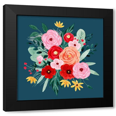 Sweet Hearts Bouquet I Black Modern Wood Framed Art Print with Double Matting by Popp, Grace
