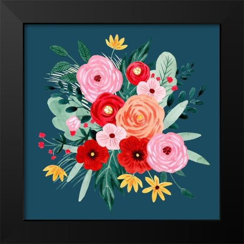 Sweet Hearts Bouquet I Black Modern Wood Framed Art Print by Popp, Grace