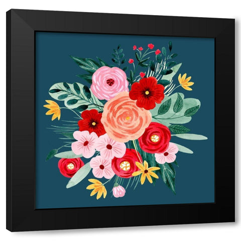 Sweet Hearts Bouquet II Black Modern Wood Framed Art Print with Double Matting by Popp, Grace