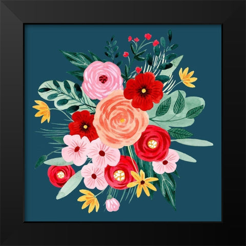Sweet Hearts Bouquet II Black Modern Wood Framed Art Print by Popp, Grace