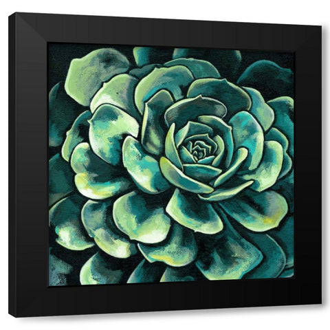 Succulent Bloom II Black Modern Wood Framed Art Print with Double Matting by Meagher, Megan