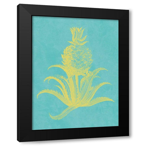 Pineapple Frais II Black Modern Wood Framed Art Print with Double Matting by Vision Studio