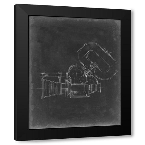 Camera Blueprint V Black Modern Wood Framed Art Print with Double Matting by Harper, Ethan