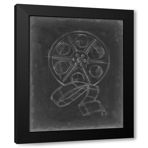 Film and Reel Blueprint I Black Modern Wood Framed Art Print by Harper, Ethan
