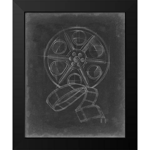 Film and Reel Blueprint I Black Modern Wood Framed Art Print by Harper, Ethan