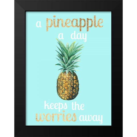 Pineapple Life I Black Modern Wood Framed Art Print by Studio W