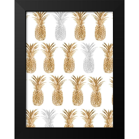 Pineapple Life VII Black Modern Wood Framed Art Print by Studio W