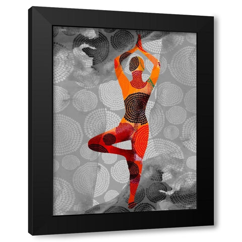 Yoga Pose I Black Modern Wood Framed Art Print with Double Matting by Jasper, Sisa