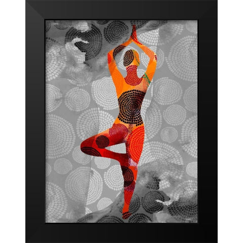 Yoga Pose I Black Modern Wood Framed Art Print by Jasper, Sisa