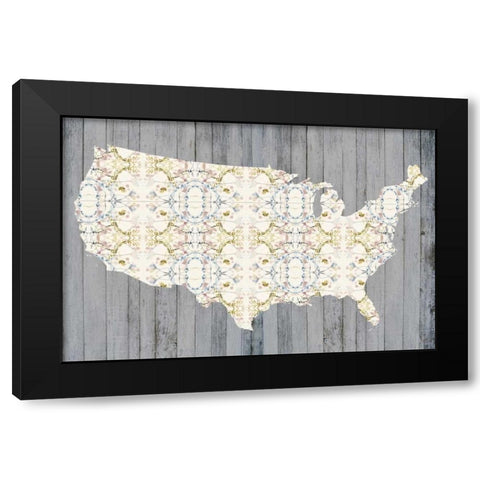Flower Map II Black Modern Wood Framed Art Print by Goldberger, Jennifer