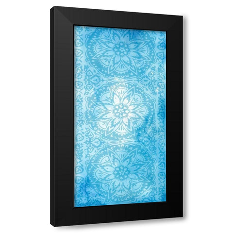 Cobalt Deco Panel II Black Modern Wood Framed Art Print with Double Matting by Zarris, Chariklia