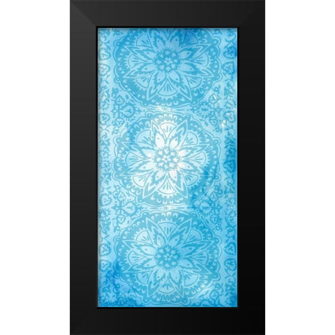 Cobalt Deco Panel II Black Modern Wood Framed Art Print by Zarris, Chariklia