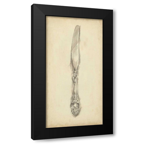 Ornate Cutlery III Black Modern Wood Framed Art Print by Harper, Ethan