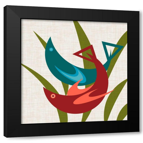 Avian Abstraction II Black Modern Wood Framed Art Print by Chandler, Sharon