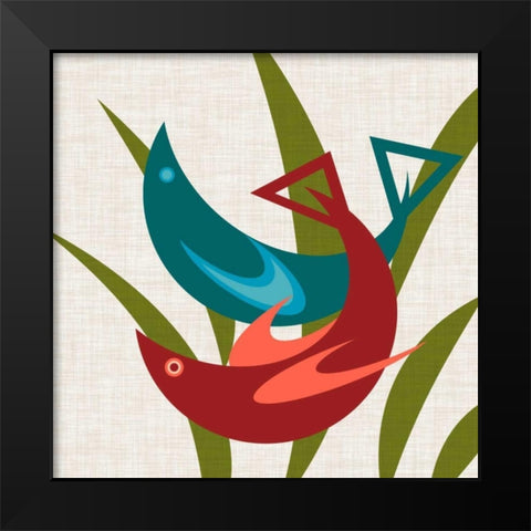 Avian Abstraction II Black Modern Wood Framed Art Print by Chandler, Sharon