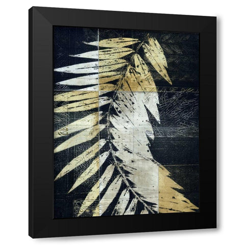 Palm Deco I Black Modern Wood Framed Art Print with Double Matting by Butler, John