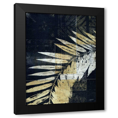 Palm Deco II Black Modern Wood Framed Art Print with Double Matting by Butler, John