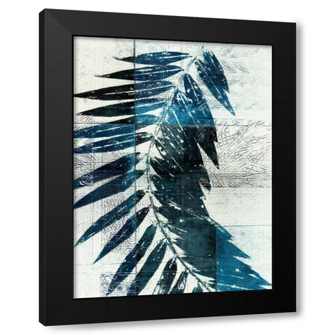 Palm Indigo I Black Modern Wood Framed Art Print with Double Matting by Butler, John