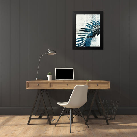 Palm Indigo II Black Modern Wood Framed Art Print by Butler, John
