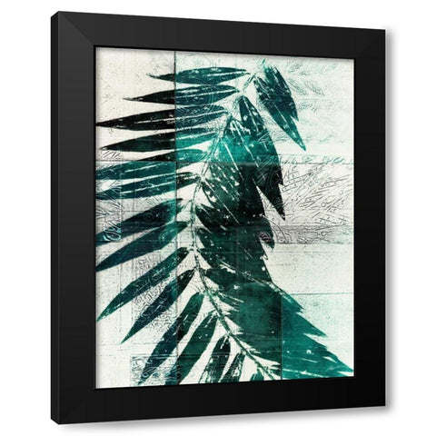 Palm Aqua I Black Modern Wood Framed Art Print by Butler, John