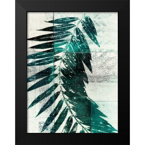 Palm Aqua I Black Modern Wood Framed Art Print by Butler, John