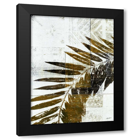 Palm Sienna II Black Modern Wood Framed Art Print with Double Matting by Butler, John