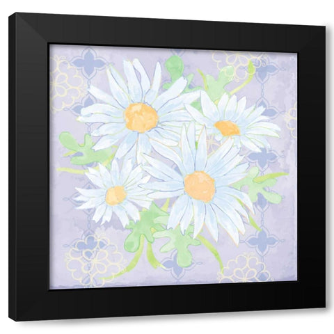Daisy Patch Serenity I Black Modern Wood Framed Art Print with Double Matting by Mark, Leslie
