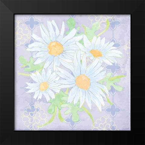 Daisy Patch Serenity I Black Modern Wood Framed Art Print by Mark, Leslie