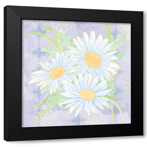 Daisy Patch Serenity II Black Modern Wood Framed Art Print with Double Matting by Mark, Leslie