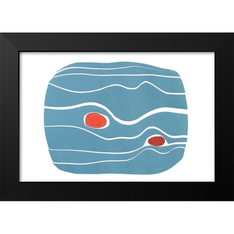 River Stones VI Black Modern Wood Framed Art Print by Delamater, Rob