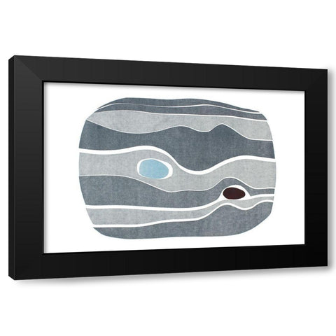 River Stones VII Black Modern Wood Framed Art Print by Delamater, Rob
