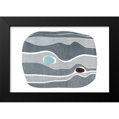 River Stones VII Black Modern Wood Framed Art Print by Delamater, Rob
