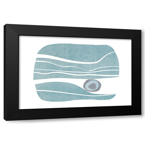 River Stones VIII Black Modern Wood Framed Art Print by Delamater, Rob