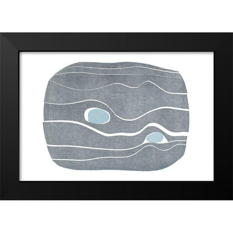 River Stones IX Black Modern Wood Framed Art Print by Delamater, Rob
