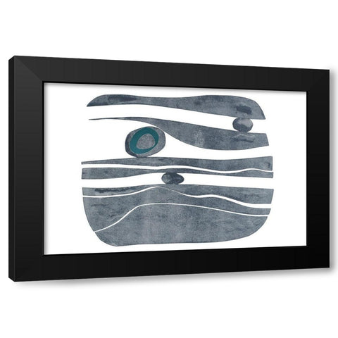 River Stones XI Black Modern Wood Framed Art Print with Double Matting by Delamater, Rob