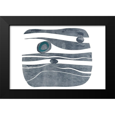 River Stones XI Black Modern Wood Framed Art Print by Delamater, Rob