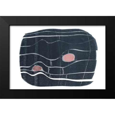 River Stones XIII Black Modern Wood Framed Art Print by Delamater, Rob