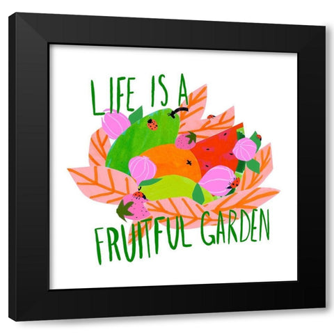 Fruitful Garden I Black Modern Wood Framed Art Print with Double Matting by Blanckslate