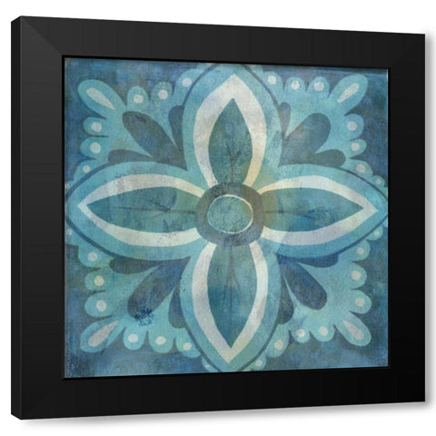 Patinaed Tile I Black Modern Wood Framed Art Print with Double Matting by McCavitt, Naomi