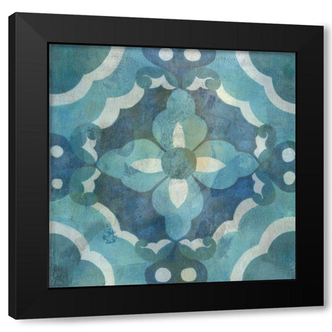 Patinaed Tile III Black Modern Wood Framed Art Print with Double Matting by McCavitt, Naomi