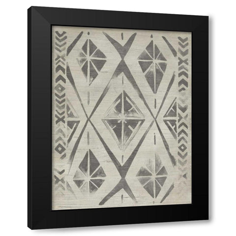 Mudcloth Patterns V Black Modern Wood Framed Art Print with Double Matting by Vess, June Erica